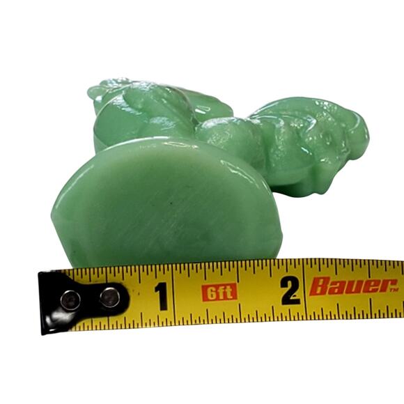 Vtg Green Jadeite Rooster 4.5" Farmhouse Figurine Glass Depression Style New - Picture 7 of 8